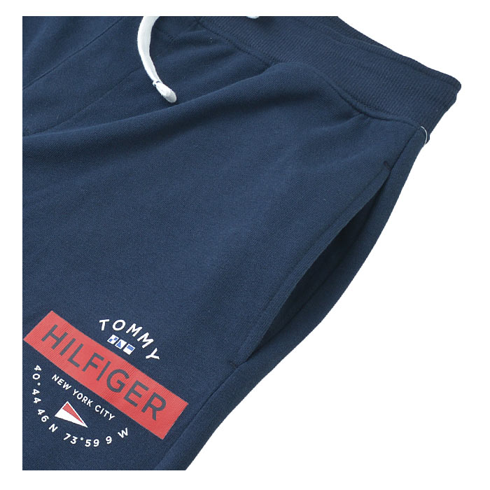 TOMMY HILFIGER トミーヒルフィガー メンズ ネイビー グレー スウェットパンツ ロゴ プリント スエット ボトムス ロングパンツ